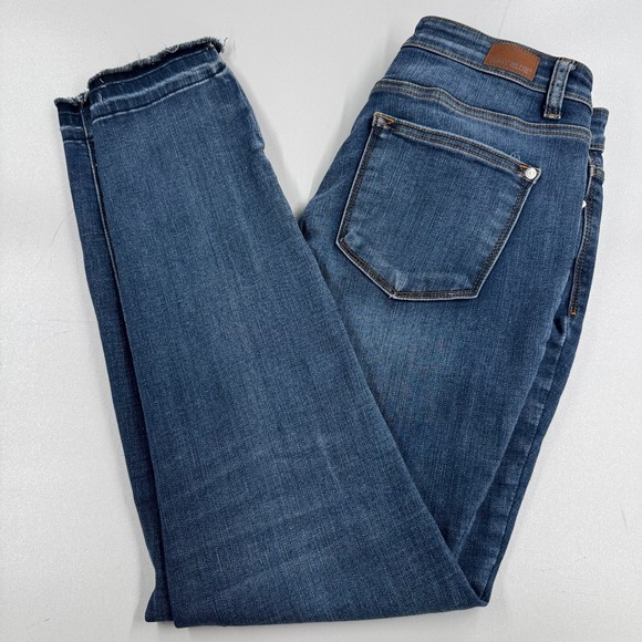 Judy Blue Denim - Judy Blue Los Angeles Skinny Fit Jeans WOMENS Blue Medium Wash Released Hem 9/29